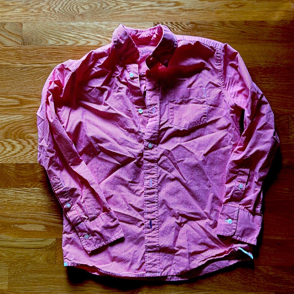J.Crew boys size 10 lightweight button down shirt red checkered
